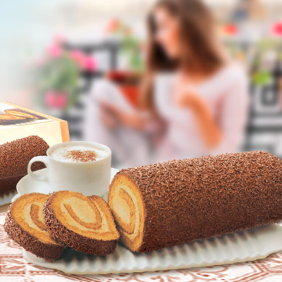 Cappuccino Italian Premium Swiss Roll Cake Freddi 300g